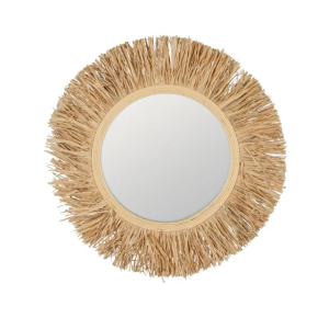 ESPEJO FIBRA NATURAL DECORACIÓN 55 X 1,50 X 55 CM