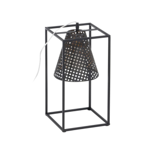 LÁMPARA MESA NEGRO-ORO METAL ILUMINACIÓN 20 X 20 X 42 CM
